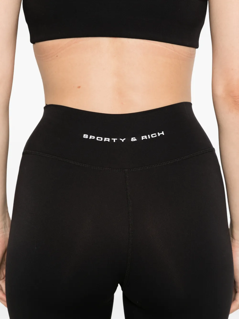 Sporty & Rich Legging met logoprint Zwart