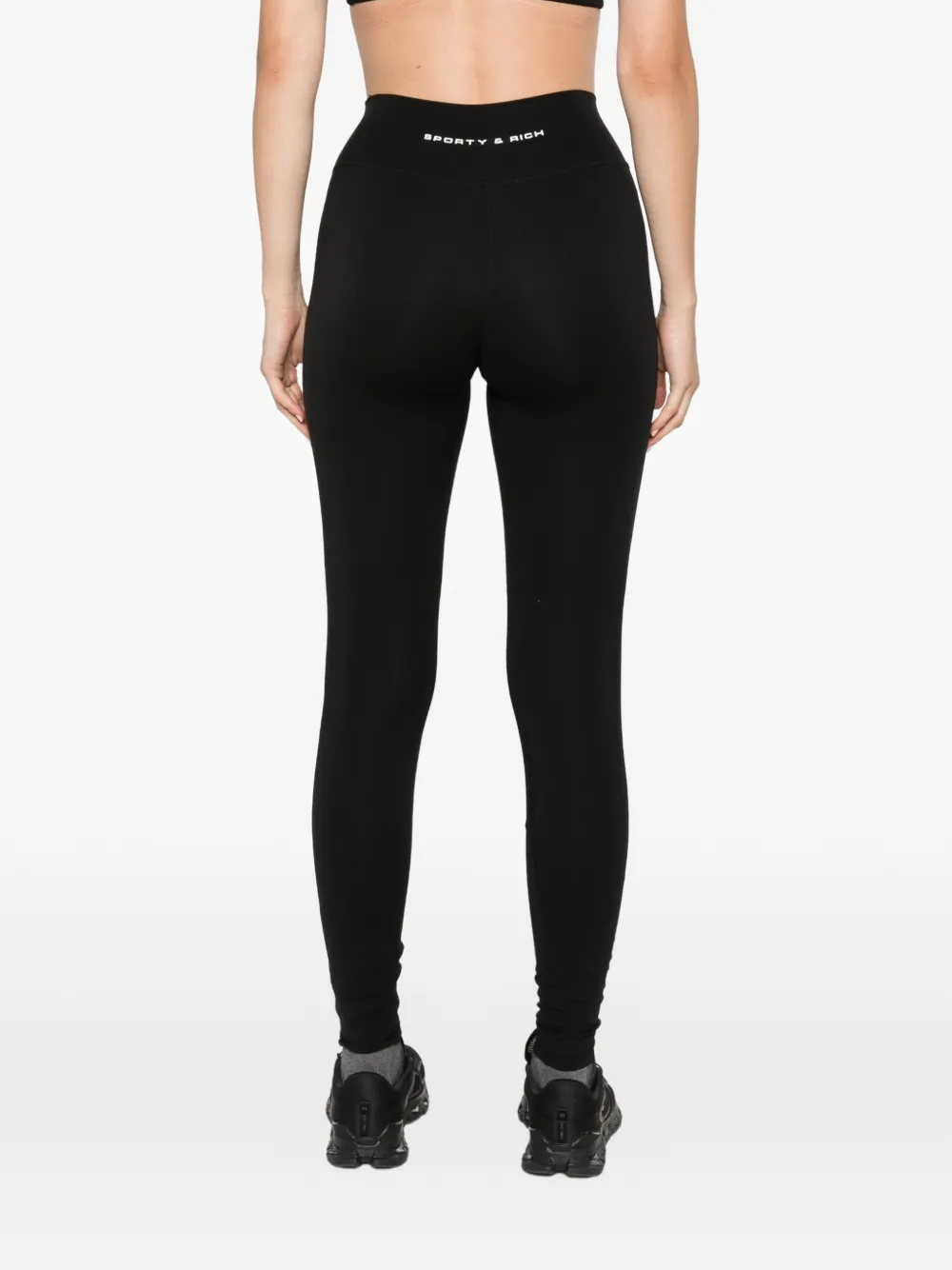Sporty & Rich Legging met logoprint Zwart
