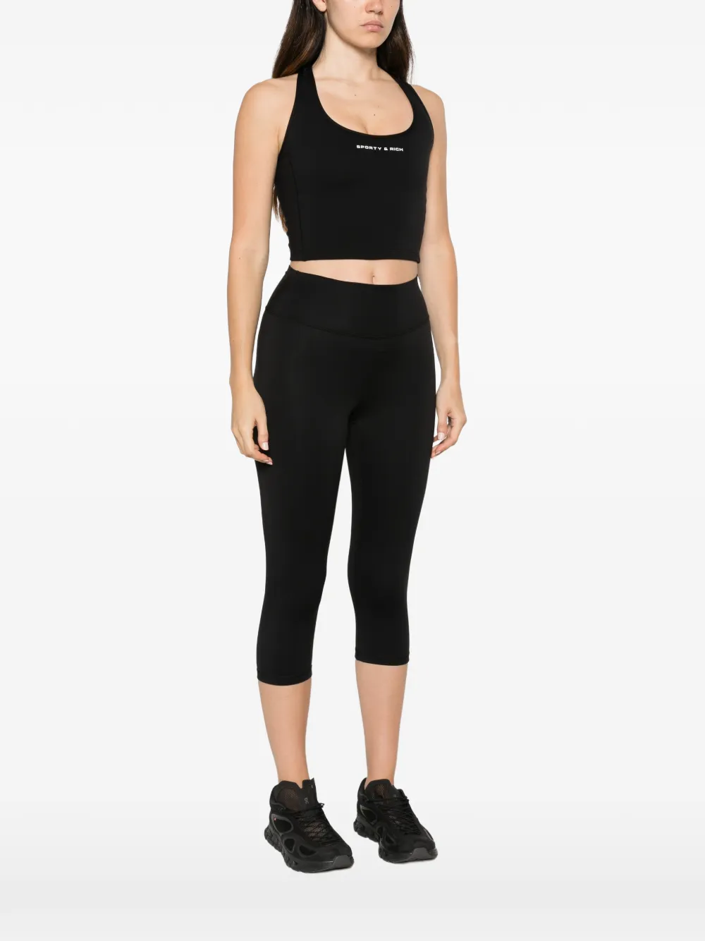Sporty & Rich Tanktop met logoprint Zwart