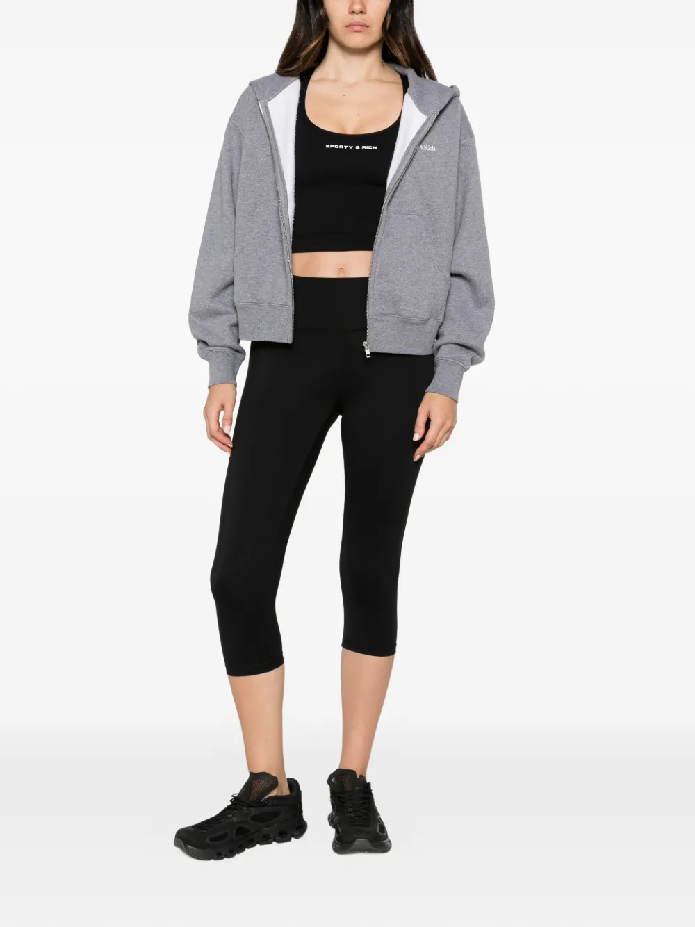 Sporty & Rich Tanktop met logoprint Zwart