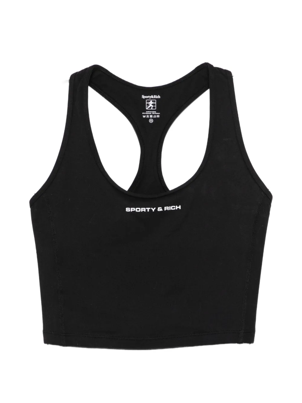 Sporty & Rich logo-print racerback tank top - Nero