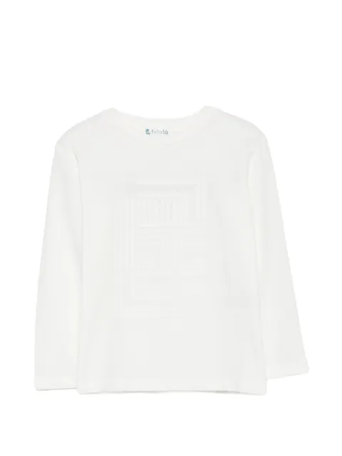 LALALU embossed long-sleeve T-shirt