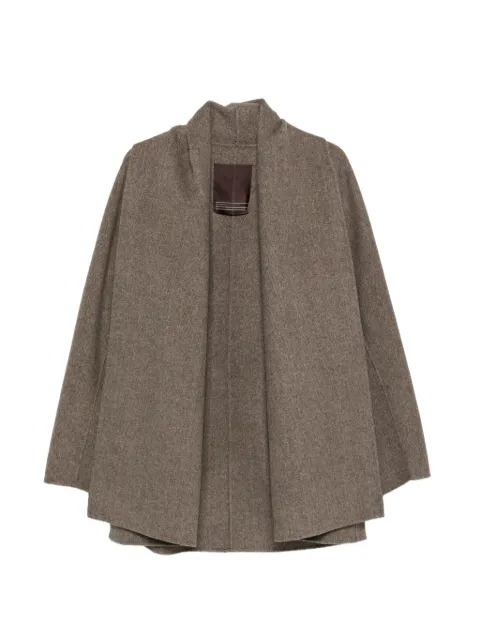 LIBERADD herringbone-pattern shawl-collar jacket