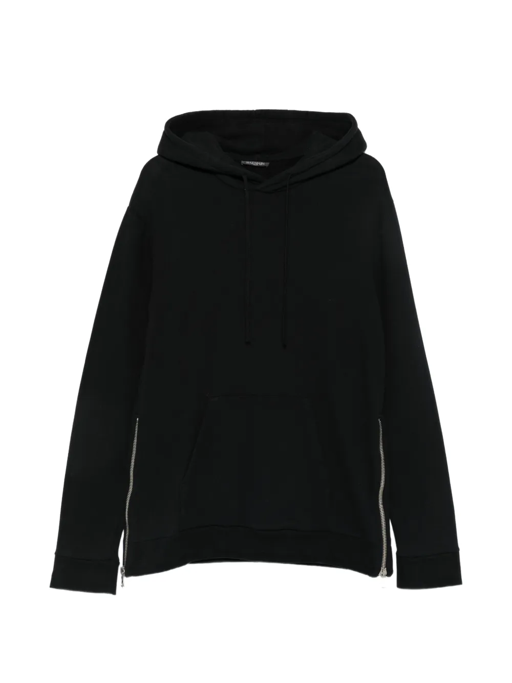 Balmain side-zip drawstring hoodie - Nero