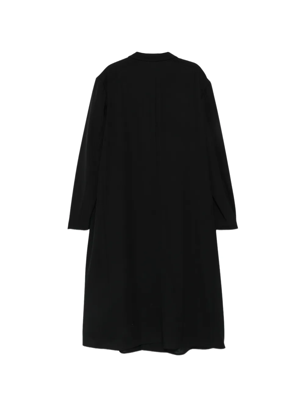 Yohji Yamamoto Wollen mantel met enkele rij knopen Zwart