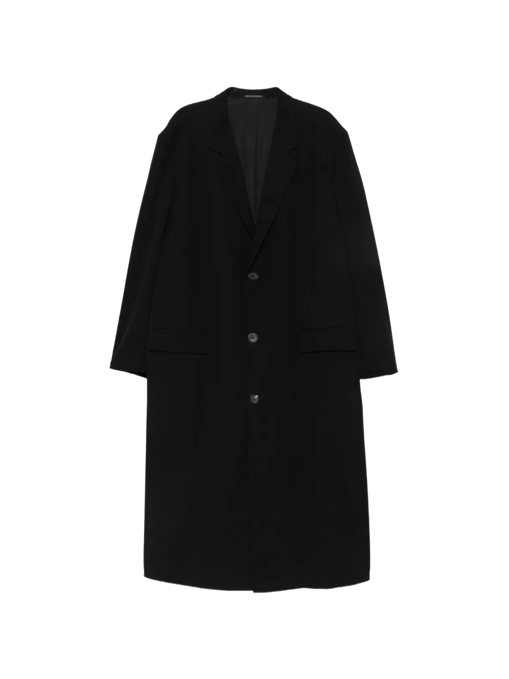 Yohji Yamamoto single-breasted wool coat - Schwarz