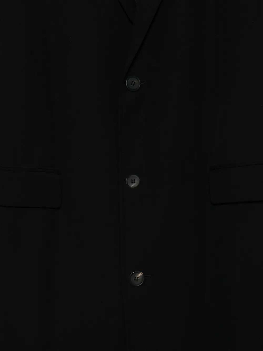 Yohji Yamamoto Wollen mantel met enkele rij knopen Zwart