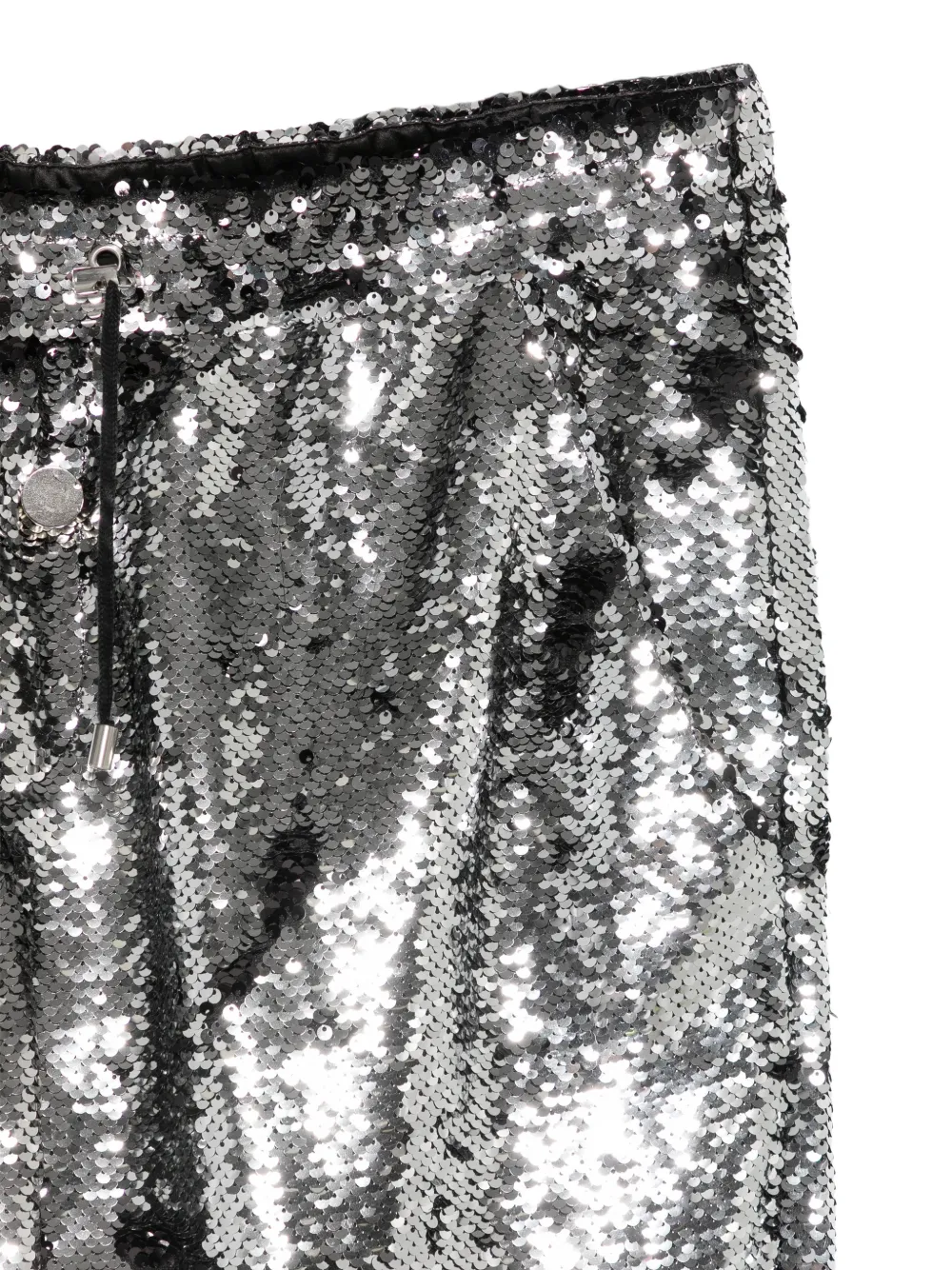 Balmain Broek met pailletten en trekkoord Zilver
