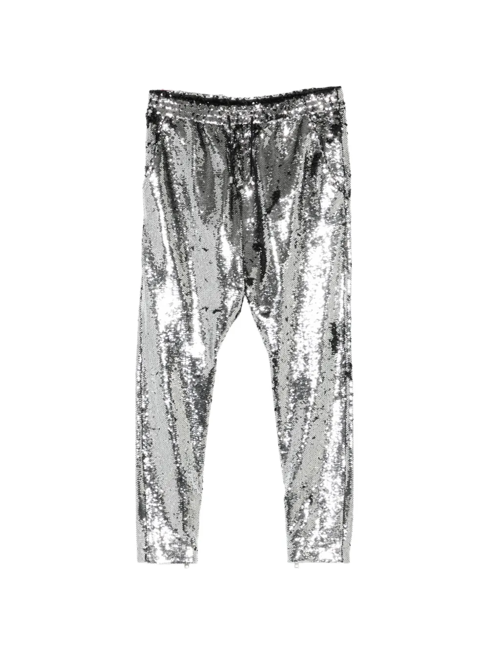 Balmain sequin-embellished drawstring trousers - Argento