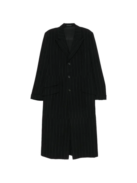 Yohji Yamamoto пальто в тонкую полоску с заостренными лацканами