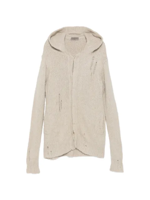 Yohji Yamamoto distressed hooded cardigan