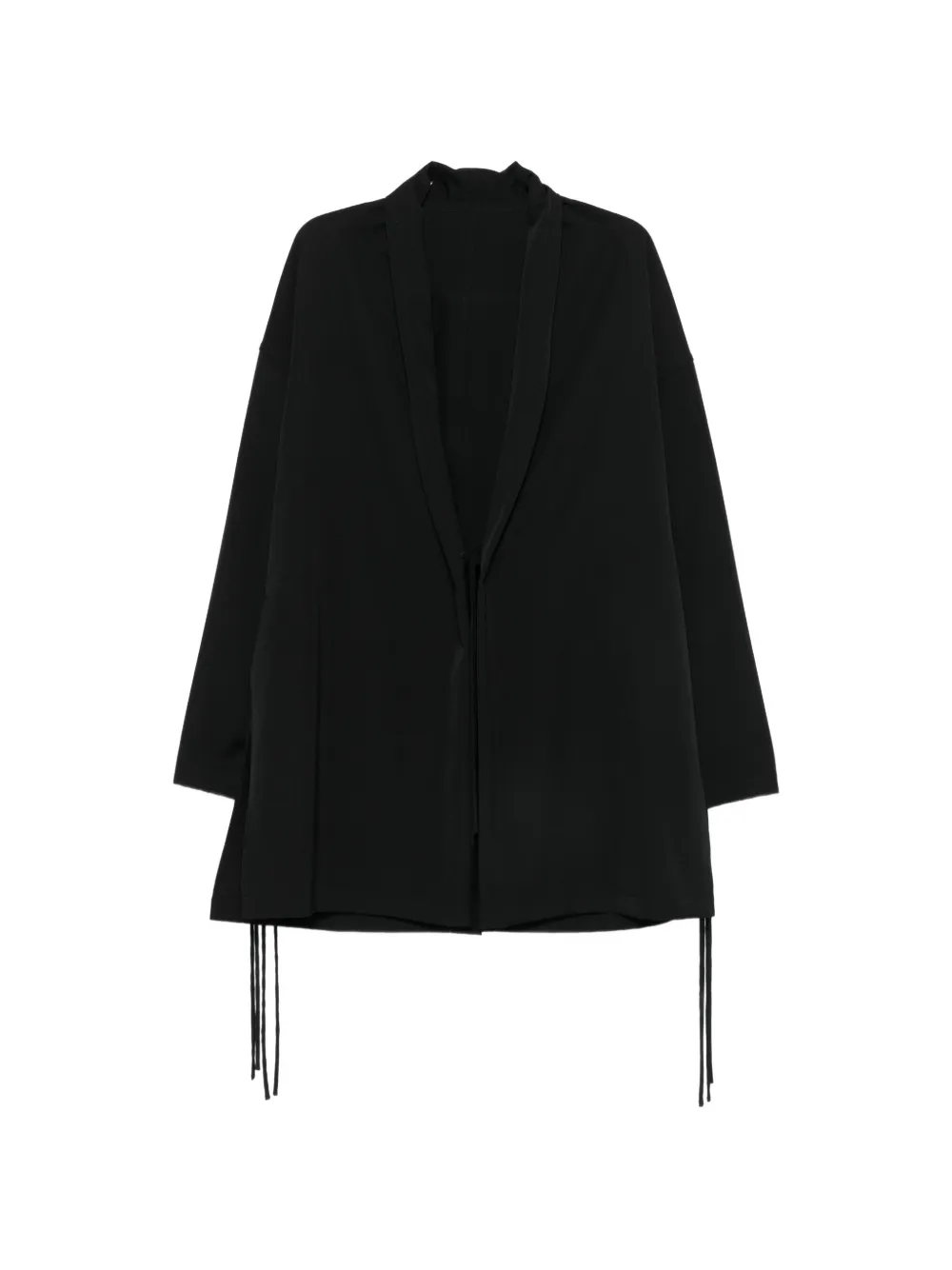Yohji Yamamoto tie-fastening slit-sleeve jacket - Nero