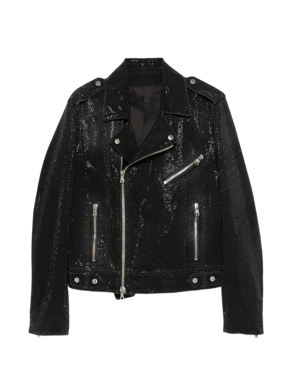 Balmain glass-dot biker jacket - Nero