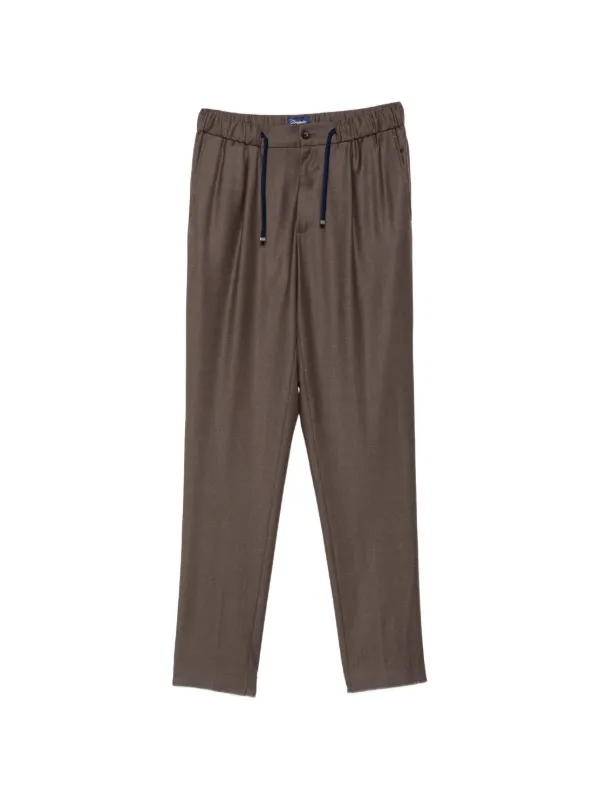 Drumohr Drawstring Pleated Trousers in Brown