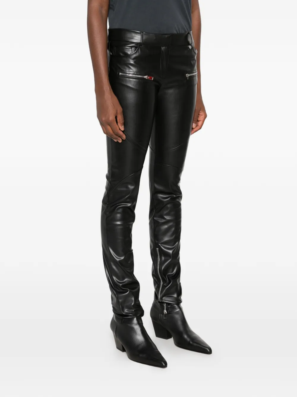 Aniye By Caly broek van imitatieleer met rits Zwart