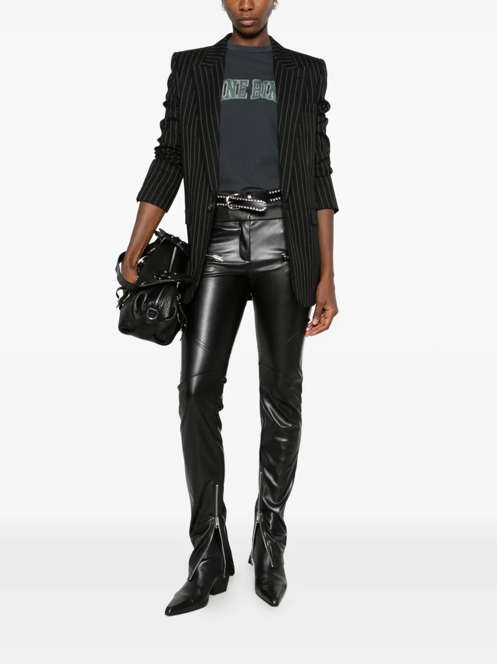 Aniye By Caly broek van imitatieleer met rits Zwart