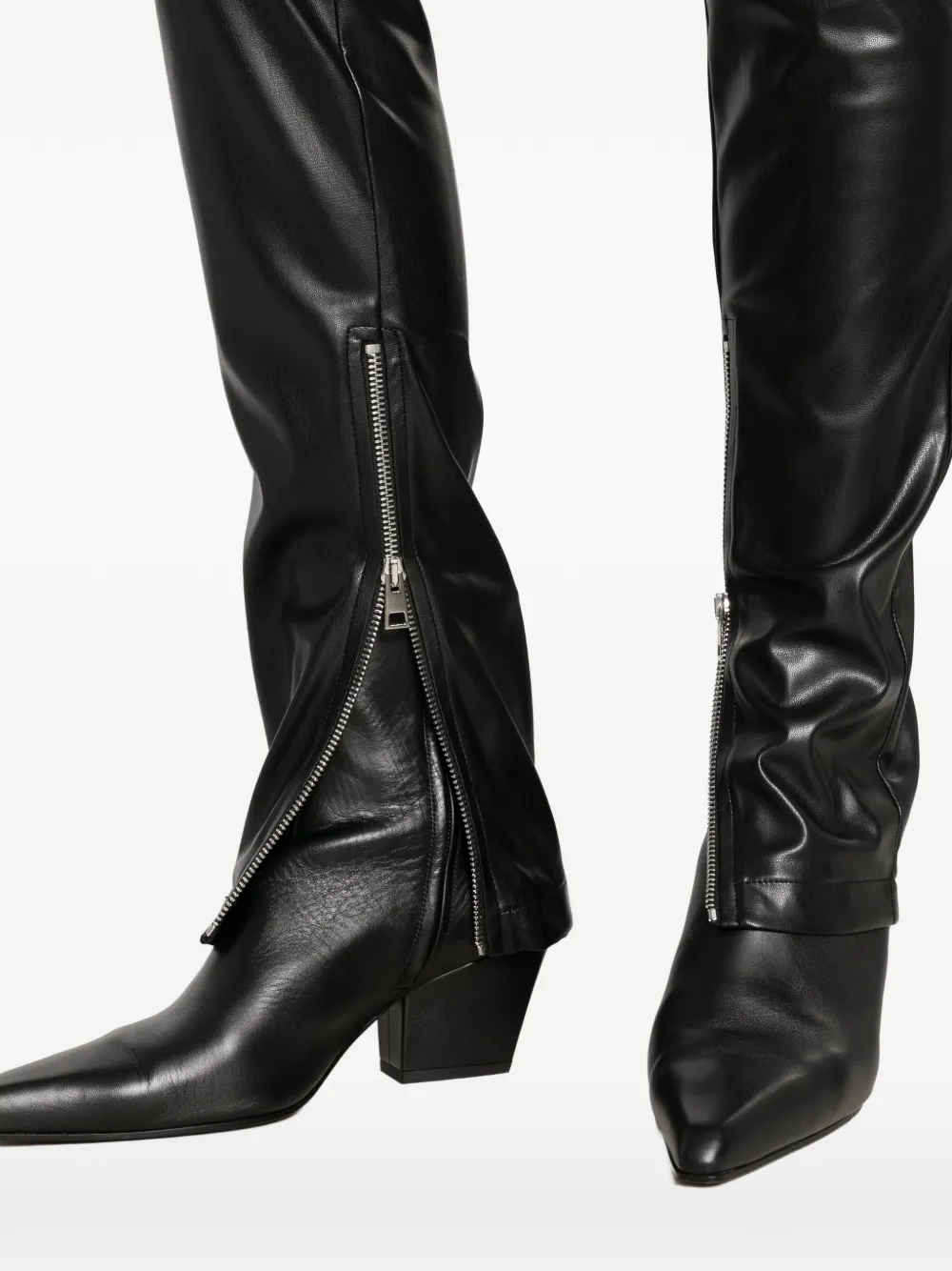 Aniye By Caly broek van imitatieleer met rits Zwart