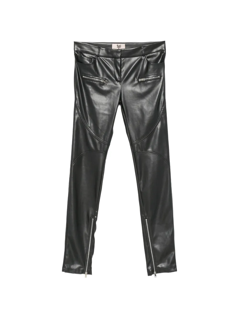Aniye By Caly zip-detail faux-leather trousers
