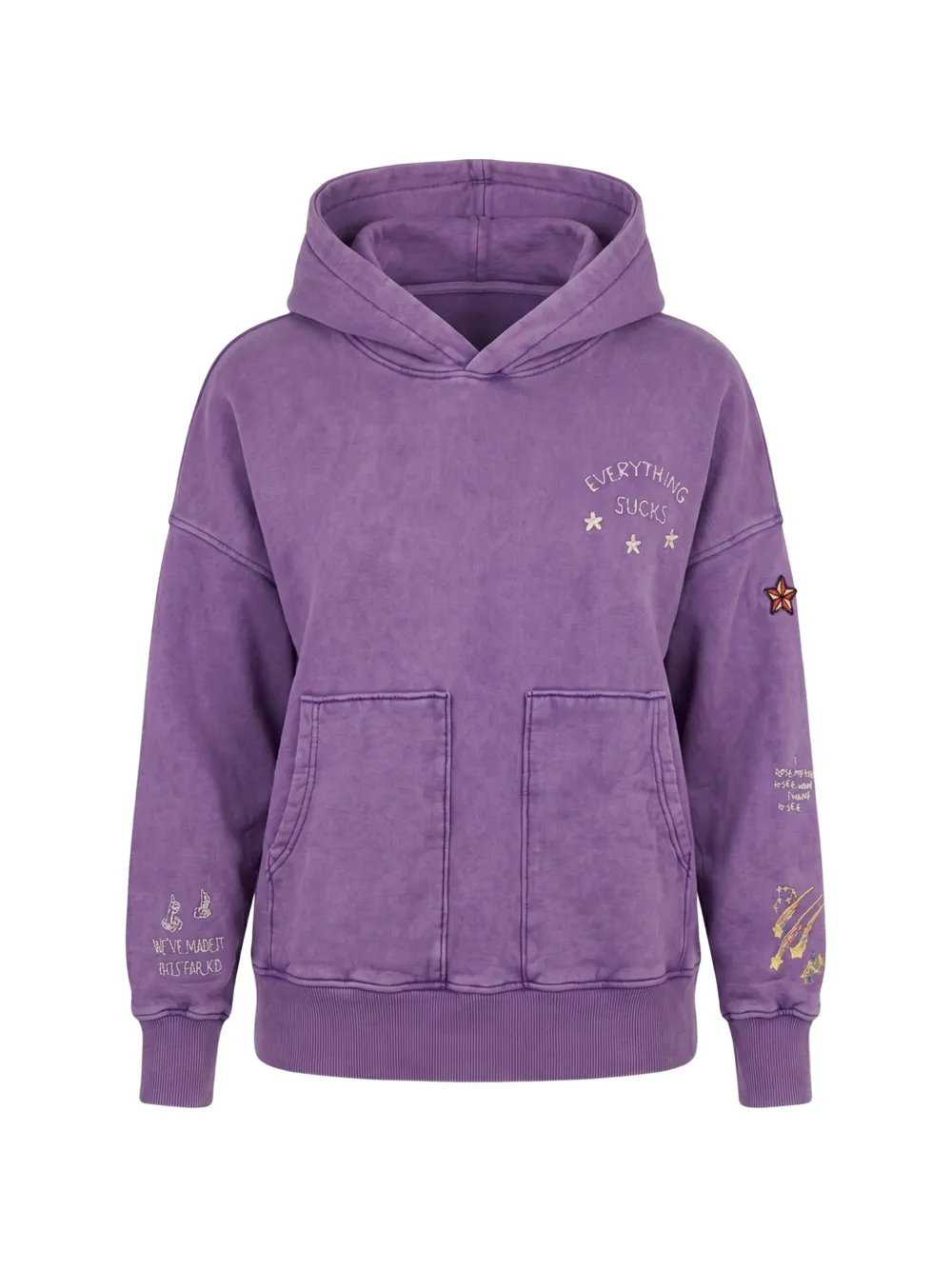 INSPIRED BY A TRUE STORY embroidered-detail hoodie