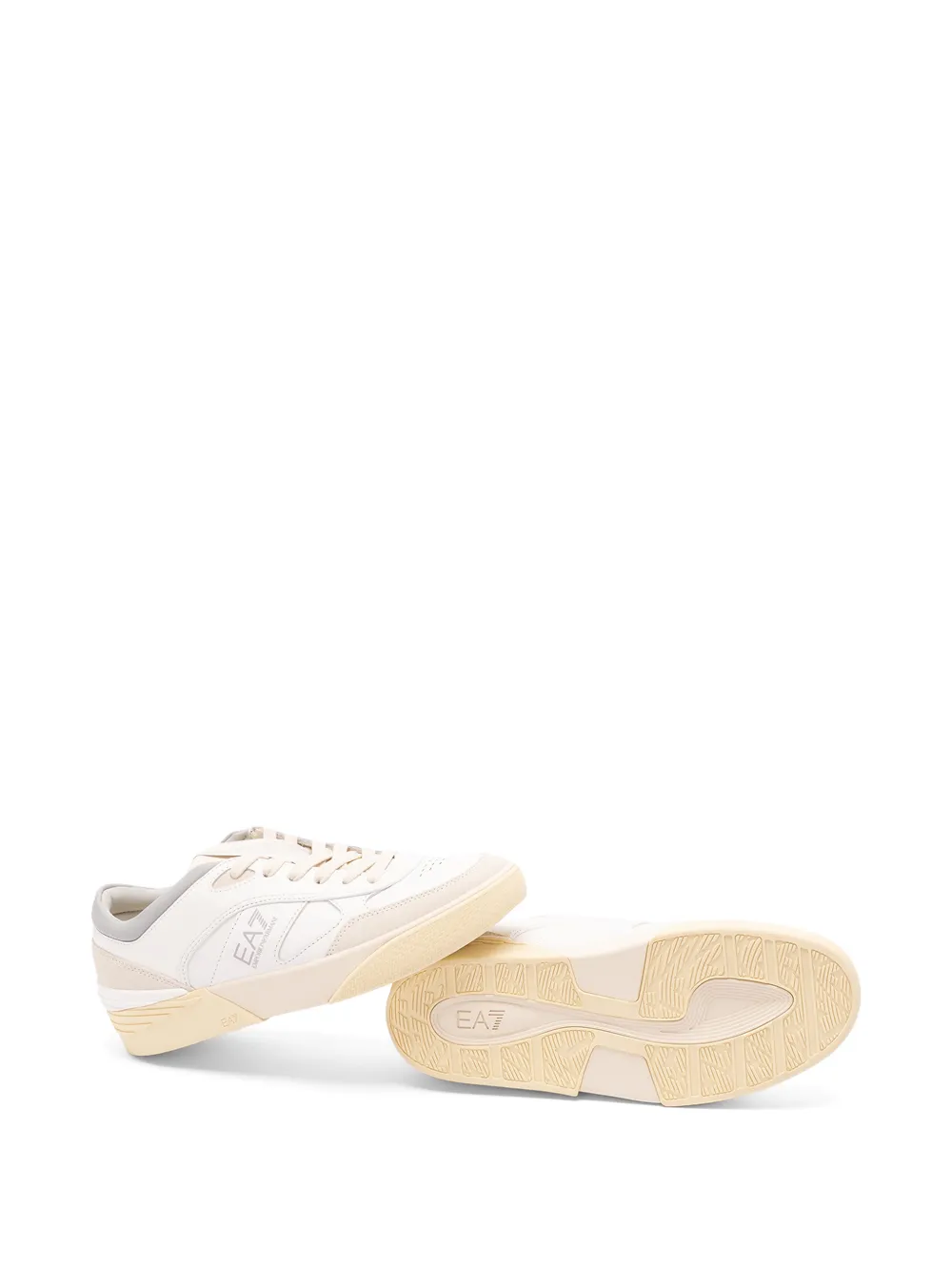 Ea7 Emporio Armani logo-print leather sneakers Wit