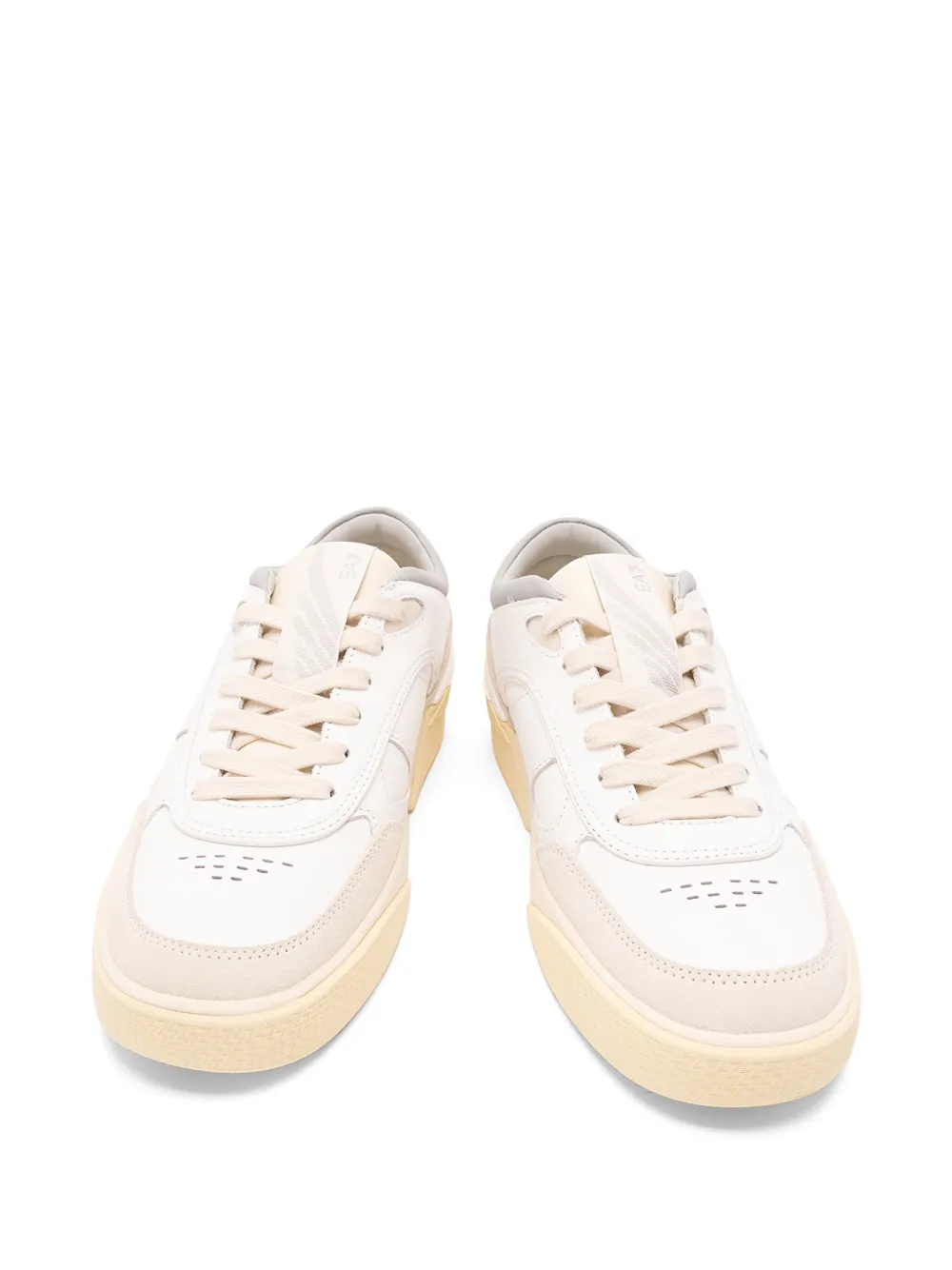 Ea7 Emporio Armani logo-print leather sneakers Wit