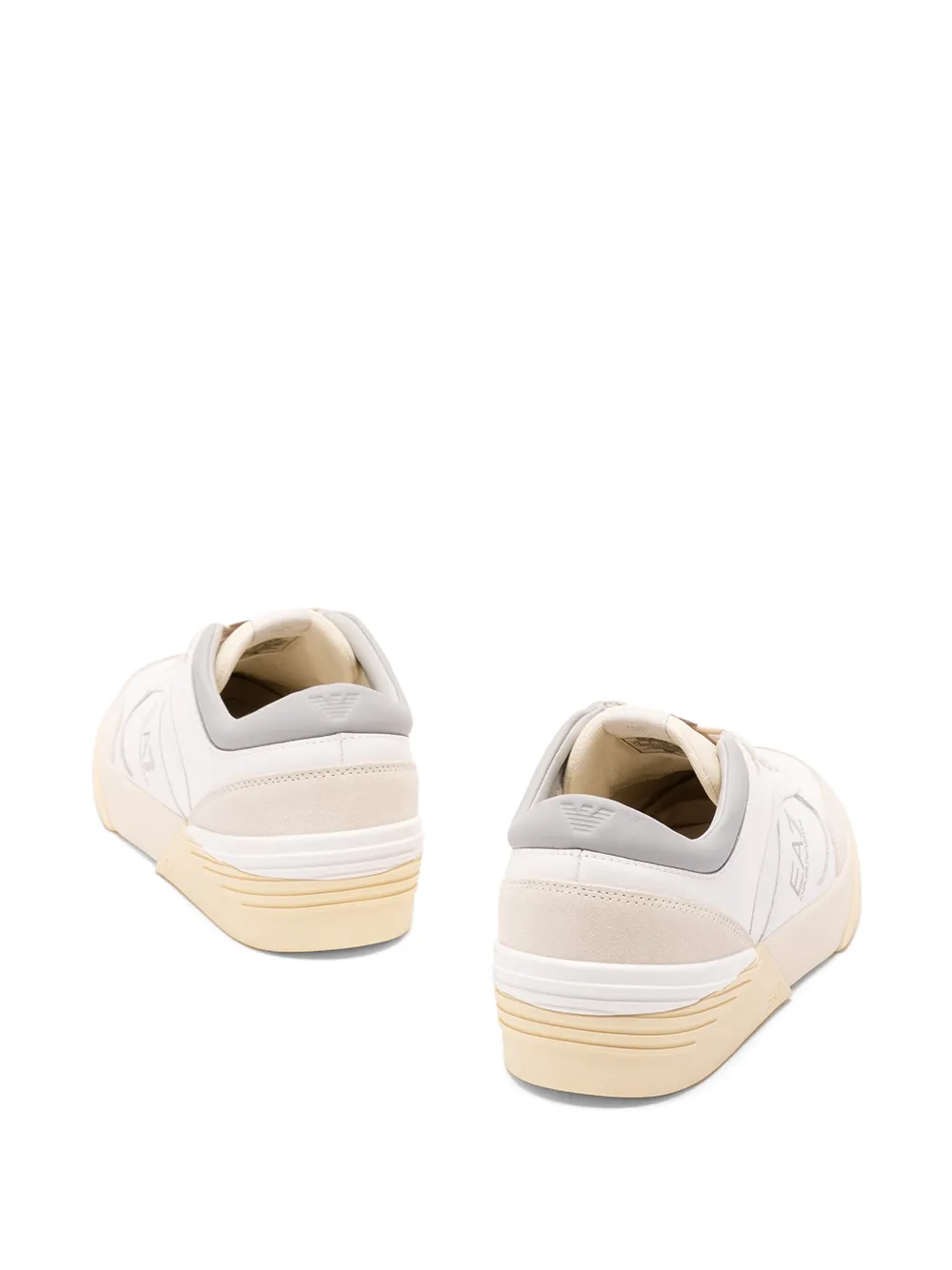 Ea7 Emporio Armani logo-print leather sneakers Wit