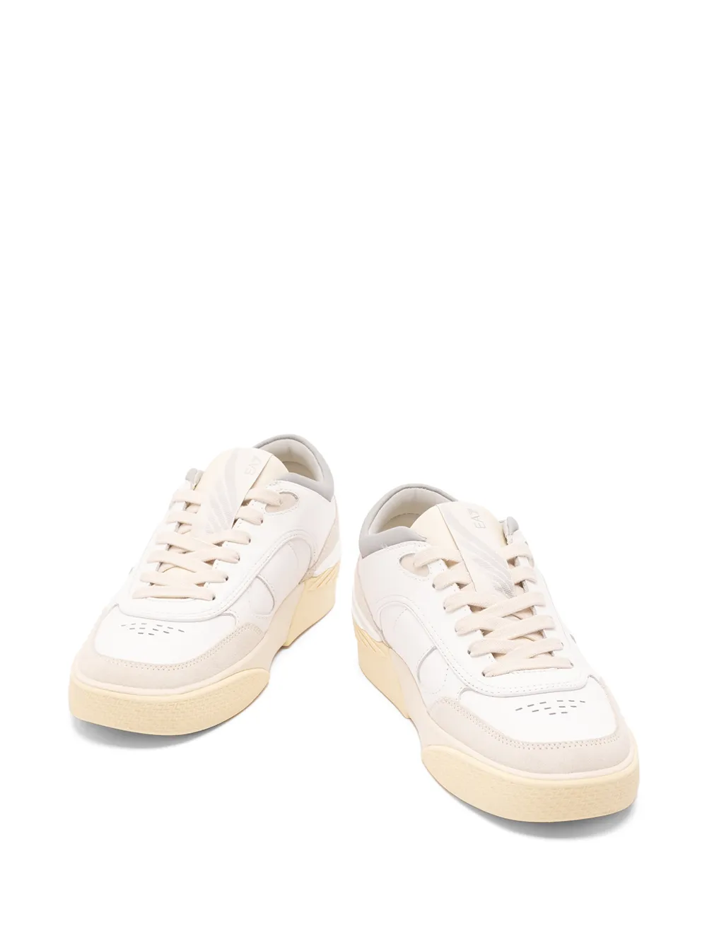 Ea7 Emporio Armani logo-print leather sneakers Wit