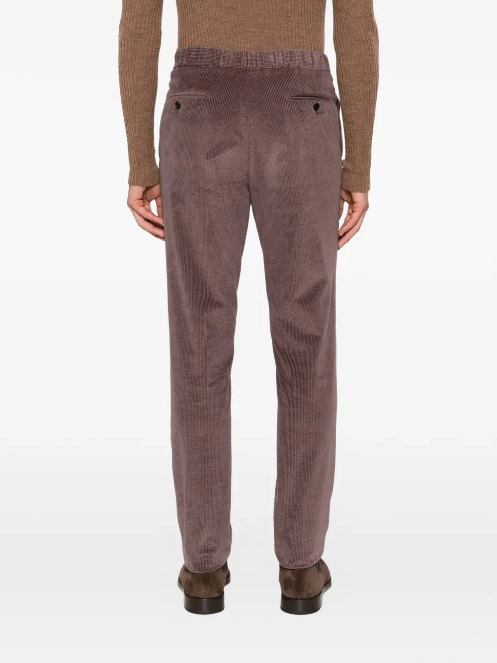 Drumohr Corduroy Drawstring Trousers in Brown, view 4