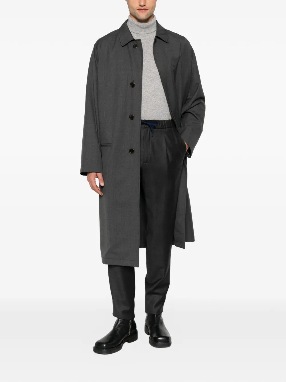 Drumohr Drawstring Pleated Trousers in Grey, view 2