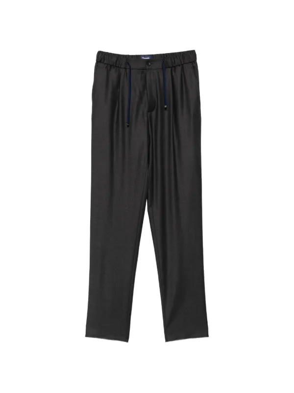 Drumohr Drawstring Pleated Trousers in Grey