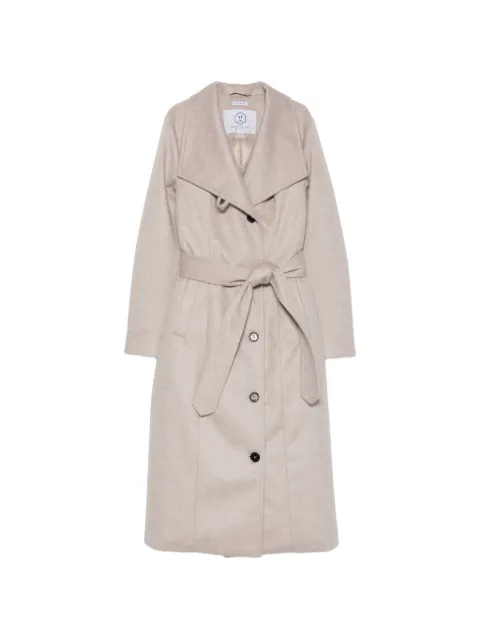 Norwegian Wool belted button-front coat