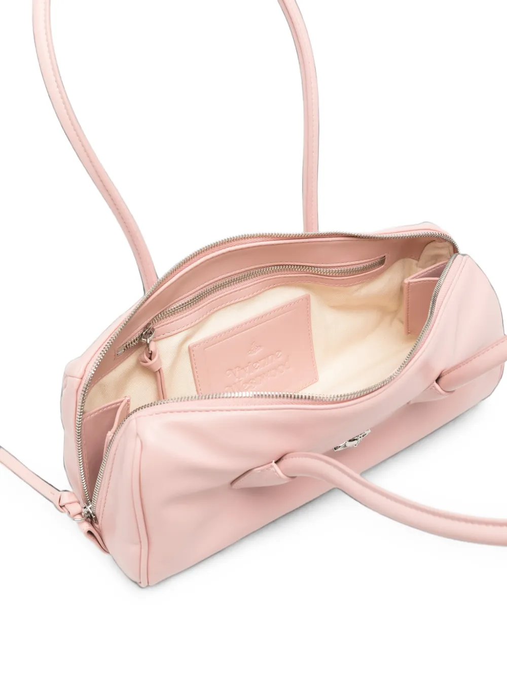 Vivienne Westwood Polly Bowling leren schoudertas met Orb-plakkaat Roze