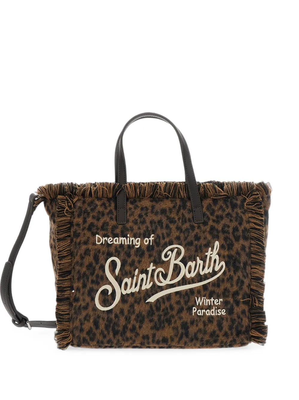 Mc2 Saint Barth Colette Leopard-print Tote Bag In Brown