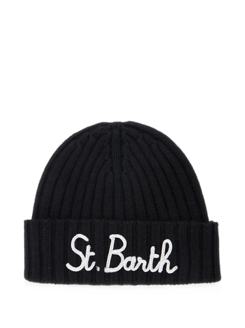 MC2 Saint Barth Kids logo-embroidered ribbed beanie hat - Noir MC2 Saint Barth Kids logo-embroidered ribbed beanie hat - Noir