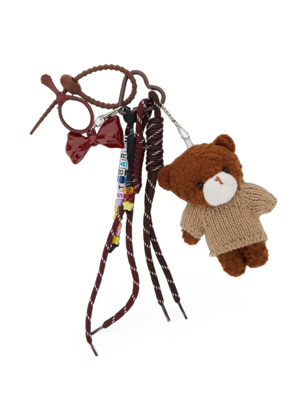 MC2 Saint Barth Kids Sleutelhanger met teddybeerbedel Bruin