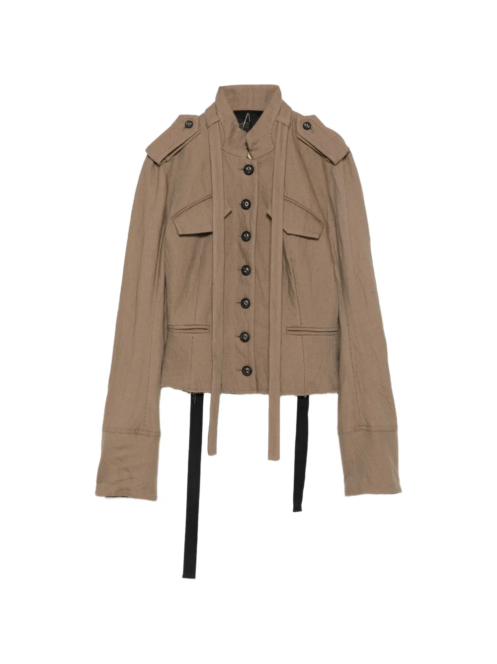Masnada Button-up Epaulette Jacket In Brown