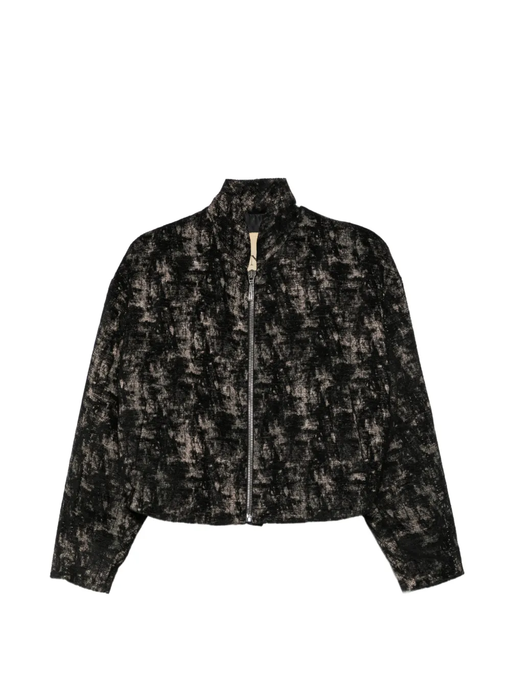 Masnada Abstract-pattern Zip-up Jacket In Black