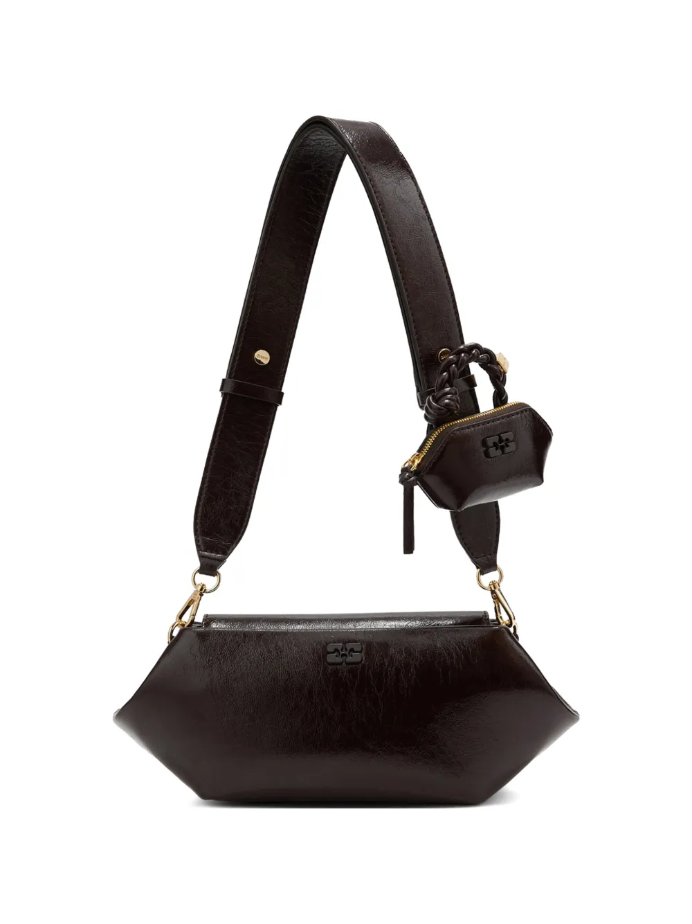 GANNI magnetic-fastening clucth bag