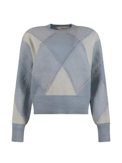 Derhy argyle crystal-embellished sweater