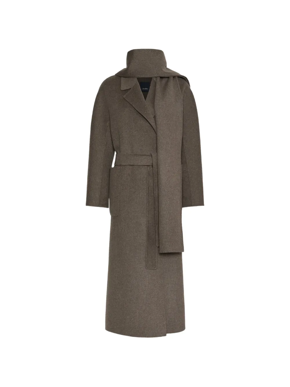 'S Max Mara scarf-detail belted coat - Brown