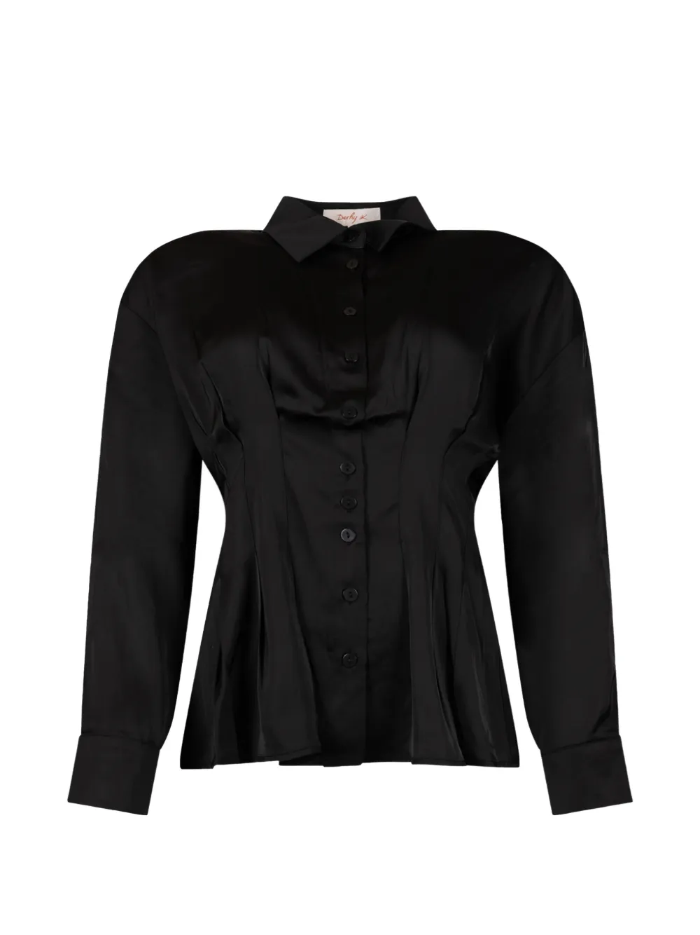 Derhy Jessie Pleated Satin Shirt In Blue