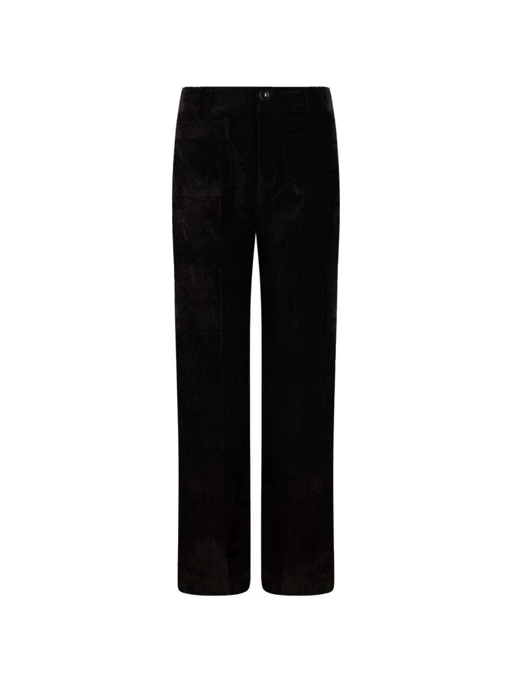 Derhy Corduroy-effect Patch-pocket Trousers In Black
