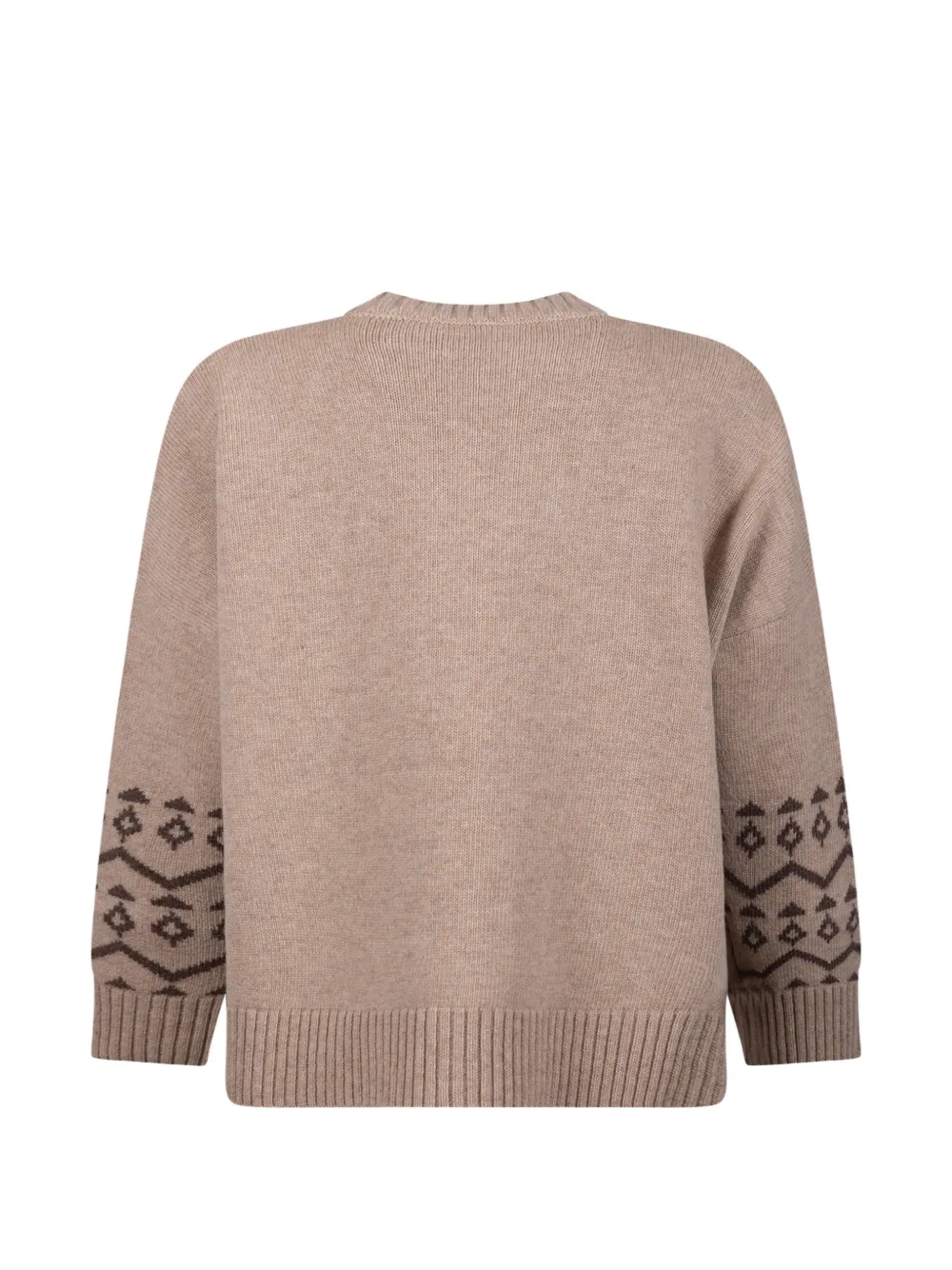 Weekend Max Mara WKDPAVIDI trui met bloemen-intarsia en verlaagde schouders Beige