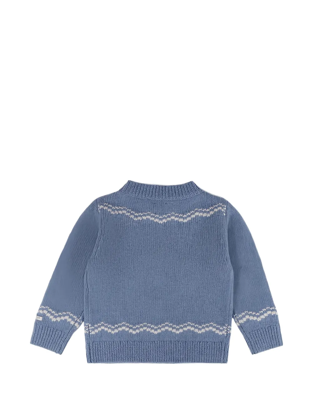Donsje Selwyn trui van merinowol met geborduurd schaap Blauw