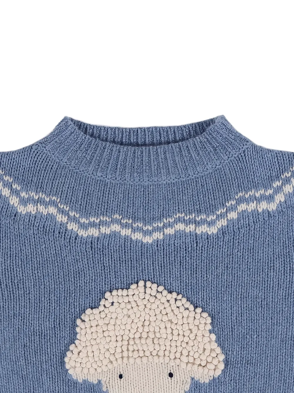 Donsje Selwyn trui van merinowol met geborduurd schaap Blauw