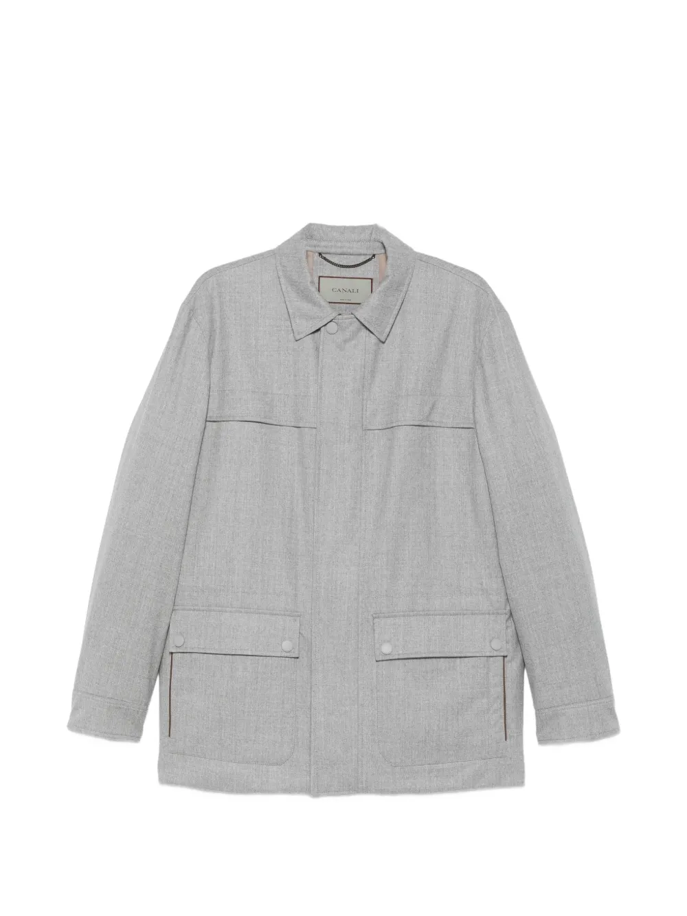 Canali wool patch-pocket jacket