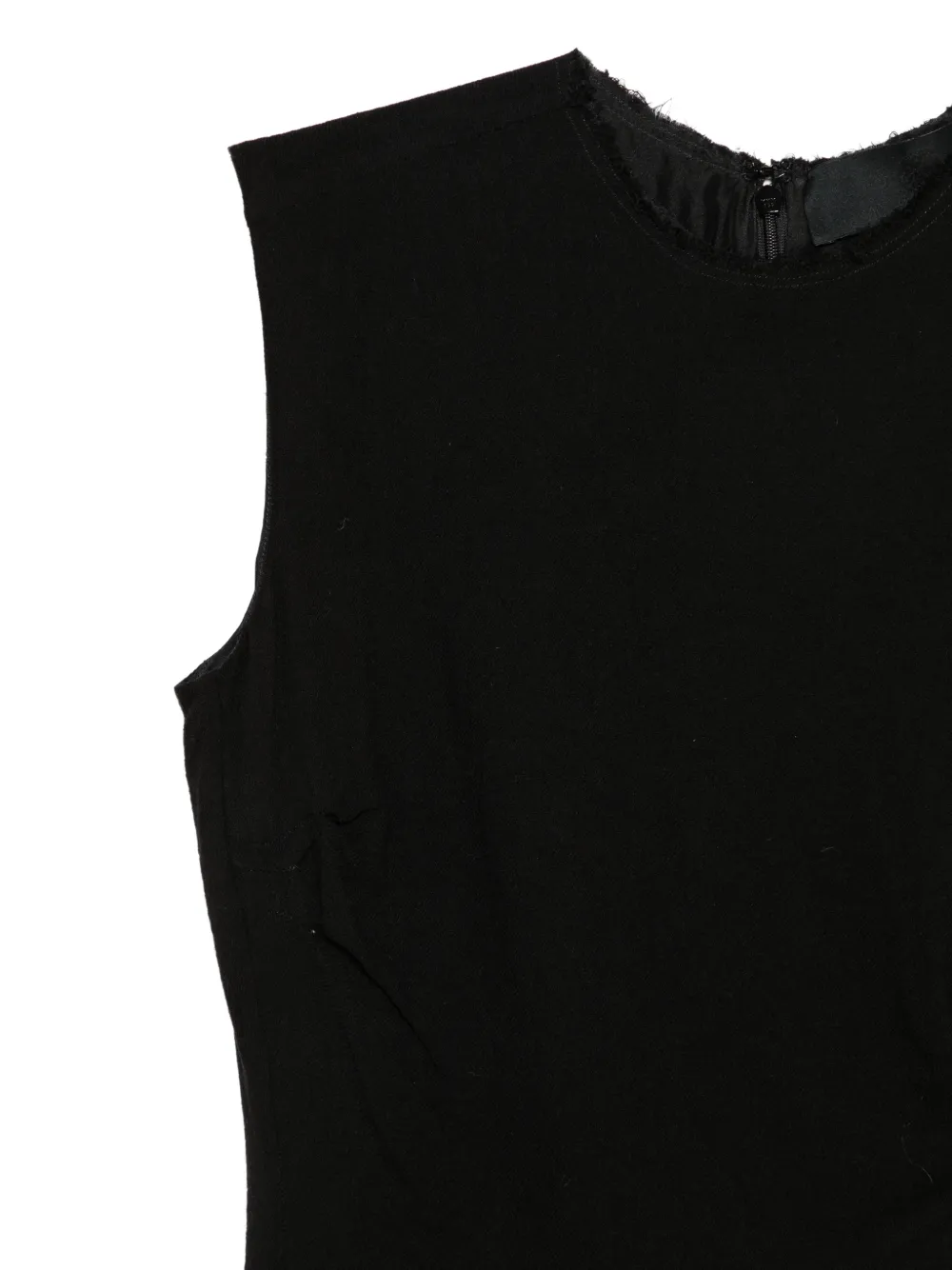 Marc Le Bihan Asymmetrische top met gerafelde rand Zwart