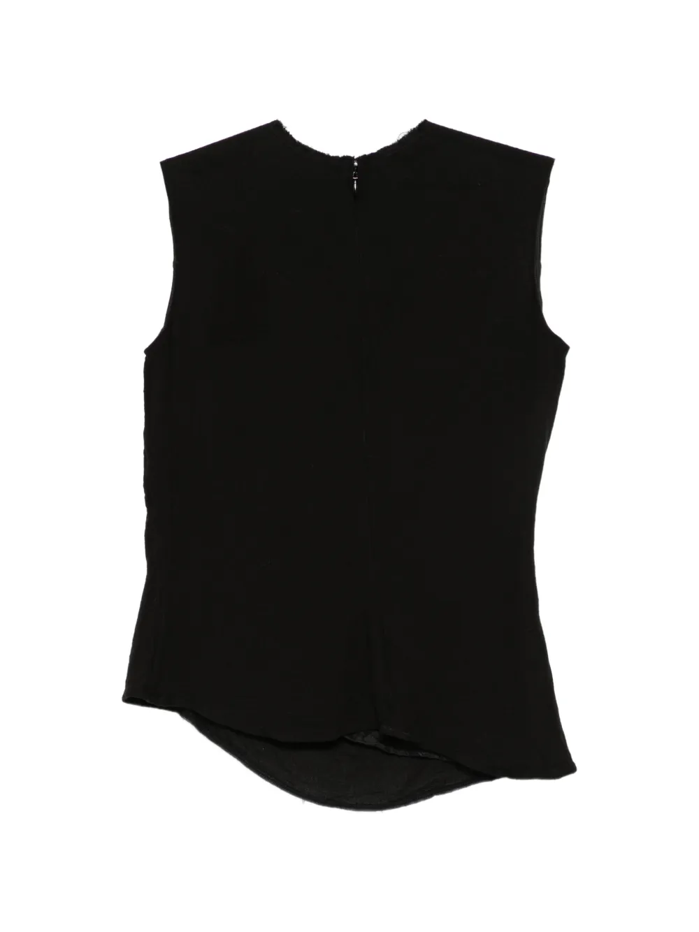Marc Le Bihan Asymmetrische top met gerafelde rand Zwart