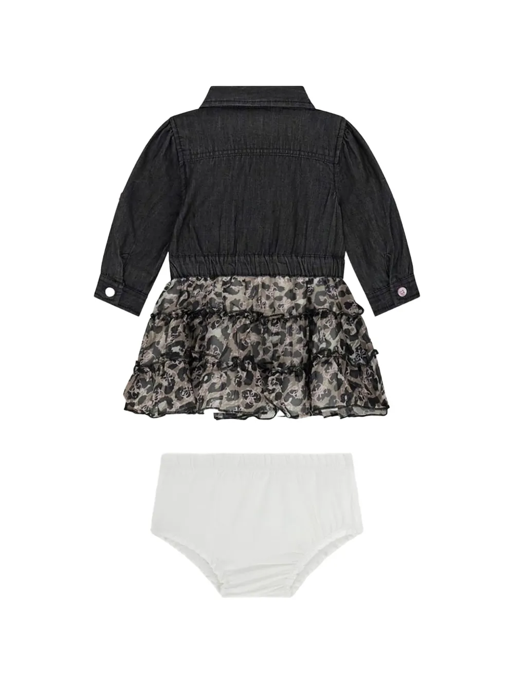 guess kids Jurk met luipaardprint Zwart
