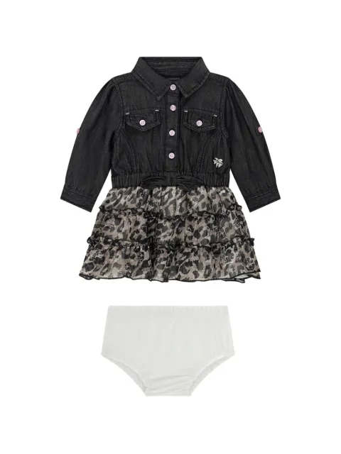 guess kids leopard-print tiered dress